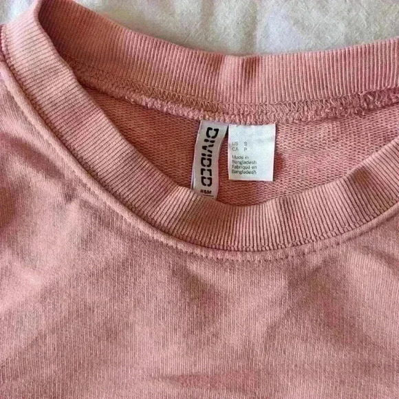 Divided, by H&M , Cropped crew neck Sweater, Pink,  Size Small - Picture 6 of 7
